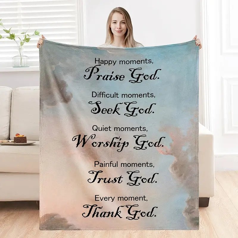 Christian Bible Verse Blanket for Women - Soft Plush Throw - Cozy & Co. Market