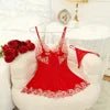 Christmas Women's Summer Soft Breathable Lingerie High Fashion Midi Skirt Suspender Pajama Nightwear Slit Sexy New Stock USA - Cozy & Co. Market