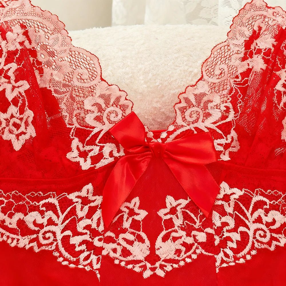 Christmas Women's Summer Soft Breathable Lingerie High Fashion Midi Skirt Suspender Pajama Nightwear Slit Sexy New Stock USA - Cozy & Co. Market