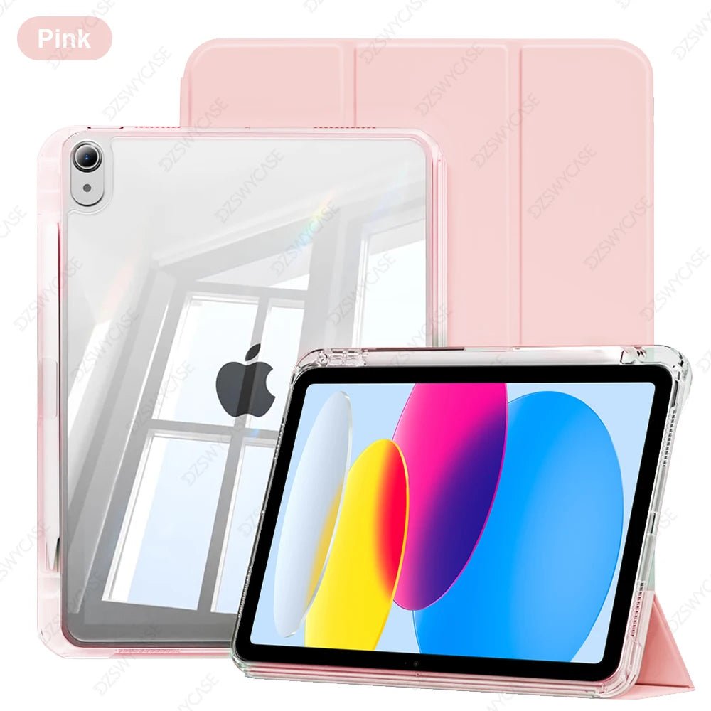Clear Case for iPad 10th 10.9 A16 11th Air 11 13 M2 M3 Pro 11 12.9 13 M4 mini7 6 9/8/7th 10.2 6/5th 9.7 with Pencil Holder Cover - Cozy & Co. Market