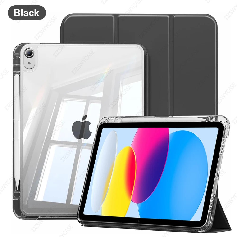 Clear Case for iPad 10th 10.9 A16 11th Air 11 13 M2 M3 Pro 11 12.9 13 M4 mini7 6 9/8/7th 10.2 6/5th 9.7 with Pencil Holder Cover - Cozy & Co. Market