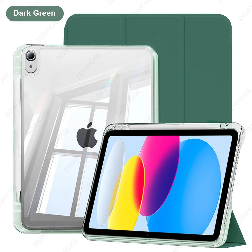 Clear Case for iPad 10th 10.9 A16 11th Air 11 13 M2 M3 Pro 11 12.9 13 M4 mini7 6 9/8/7th 10.2 6/5th 9.7 with Pencil Holder Cover - Cozy & Co. Market