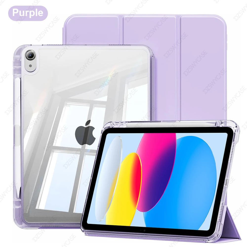 Clear Case for iPad 10th 10.9 A16 11th Air 11 13 M2 M3 Pro 11 12.9 13 M4 mini7 6 9/8/7th 10.2 6/5th 9.7 with Pencil Holder Cover - Cozy & Co. Market