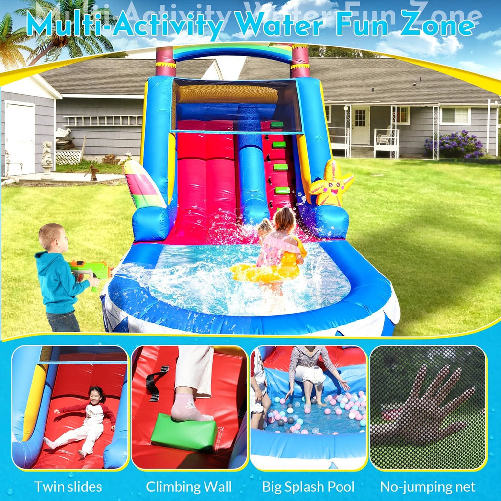 Commercial PVC Inflatable Slides Adult Kids Party Outdoor Backyard Dry Wet Inflatable Water Slide with Splash Pool,Blower - Cozy & Co. Market