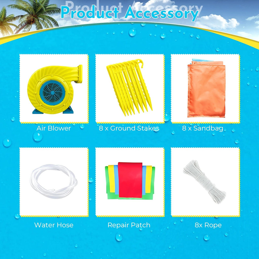 Commercial PVC Inflatable Slides Adult Kids Party Outdoor Backyard Dry Wet Inflatable Water Slide with Splash Pool,Blower - Cozy & Co. Market