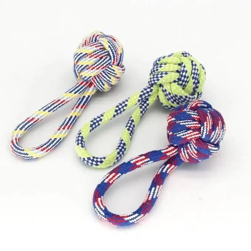 Cotton Rope Dog Toy Set — Carrot, Knot Ball & Dumbbell - Cozy & Co. Market