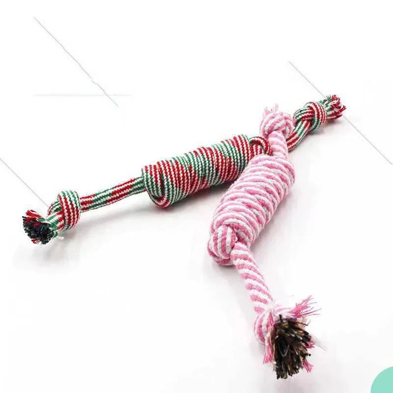 Cotton Rope Dog Toy Set — Carrot, Knot Ball & Dumbbell - Cozy & Co. Market