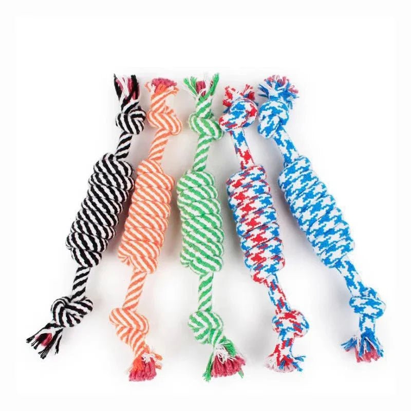Cotton Rope Dog Toy Set — Carrot, Knot Ball & Dumbbell - Cozy & Co. Market