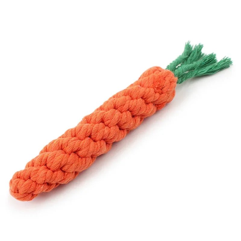 Cotton Rope Dog Toy Set — Carrot, Knot Ball & Dumbbell - Cozy & Co. Market
