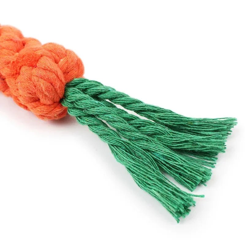 Cotton Rope Dog Toy Set — Carrot, Knot Ball & Dumbbell - Cozy & Co. Market