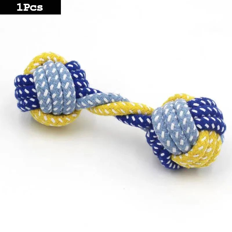 Cotton Rope Dog Toy Set — Carrot, Knot Ball & Dumbbell - Cozy & Co. Market