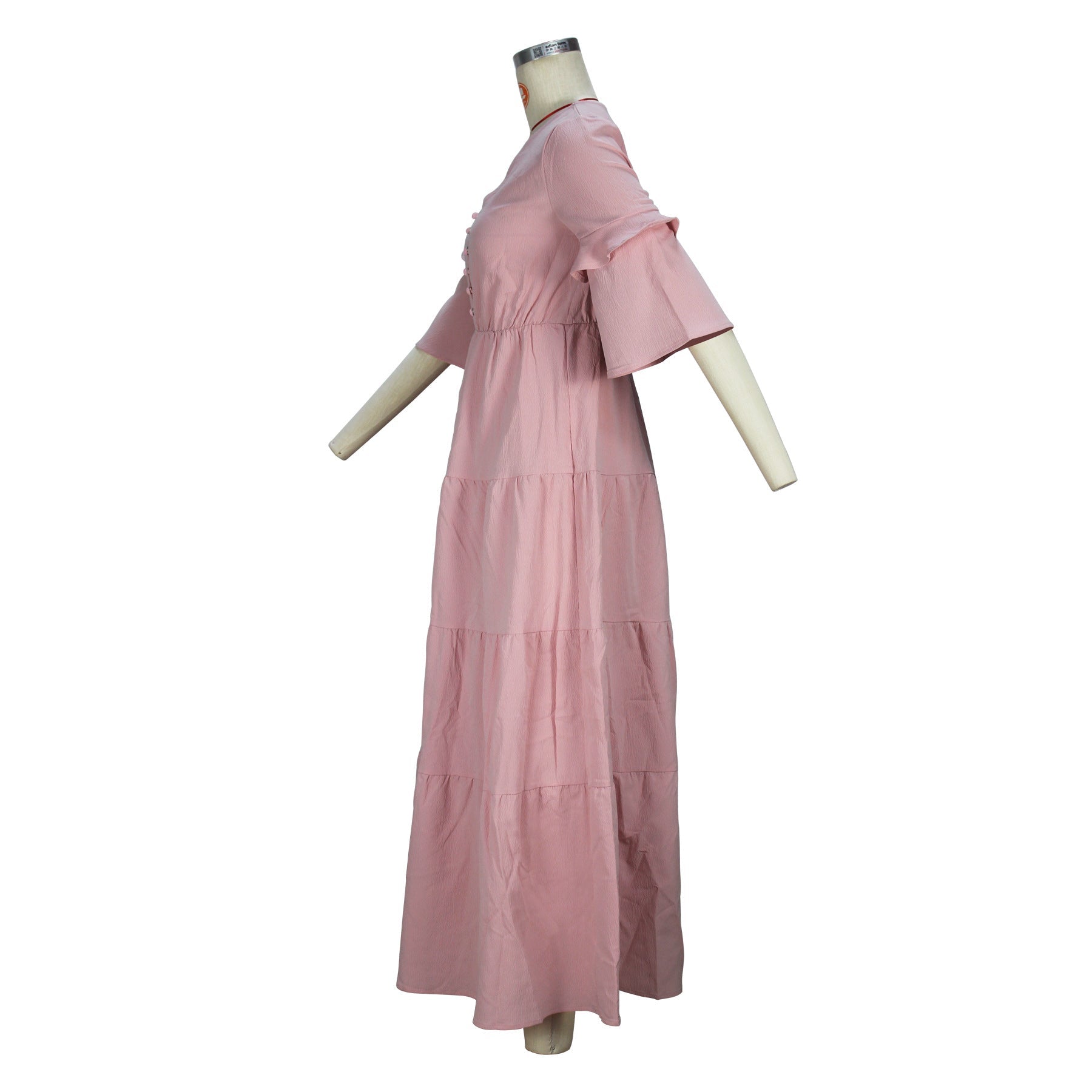 Cross-border Amazon European and American Spring and Autumn Women's Fashion Elegant V-neck Lotus Leaf Sleeve Long Casual dress - Cozy & Co. Market