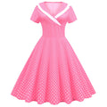 Cross-border foreign trade Europe and the United States 2025 spring and summer new retro temperament short sleeve wave printing waist dress - Cozy & Co. Market