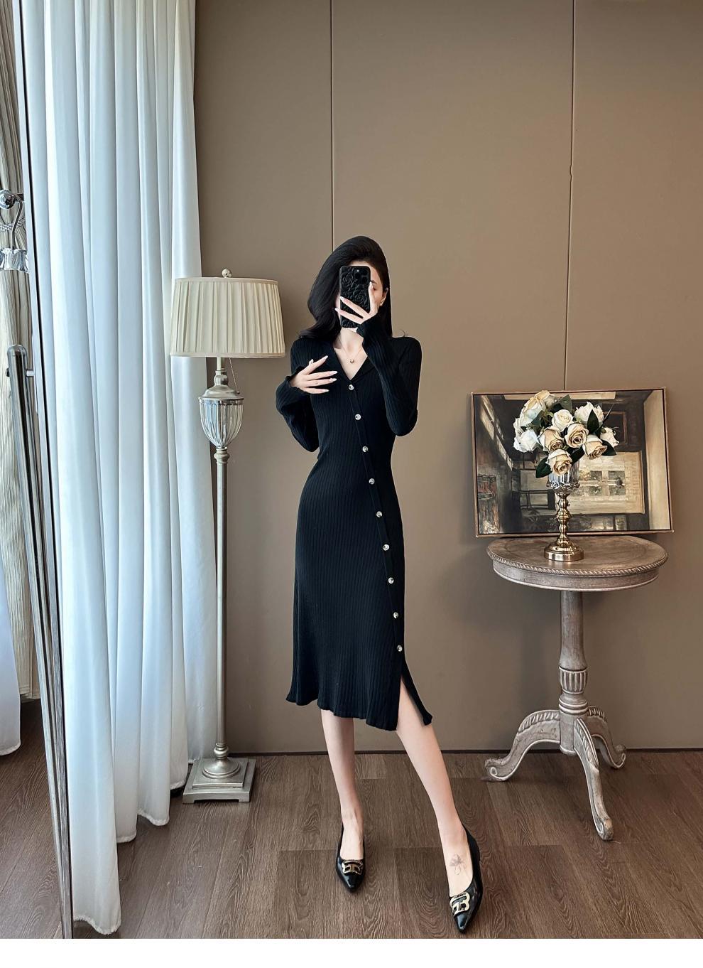 Cross-border French Style Chanel Style Knitted Skirt with Trumpet Sleeve Elegant Women's New Slim-fit Small Lapel Knitted dress - Cozy & Co. Market