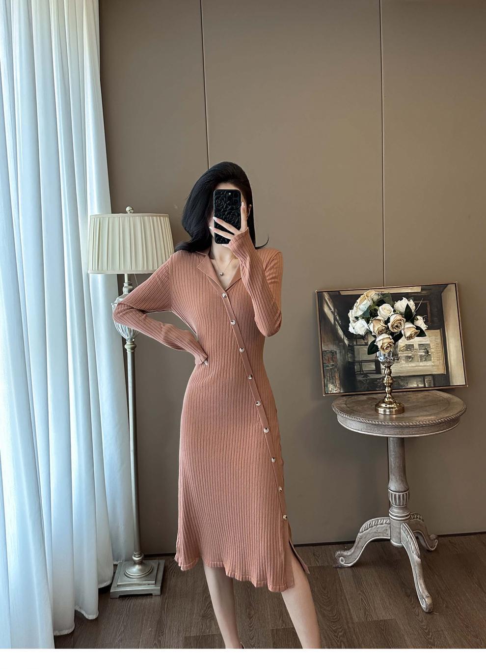 Cross-border French Style Chanel Style Knitted Skirt with Trumpet Sleeve Elegant Women's New Slim-fit Small Lapel Knitted dress - Cozy & Co. Market