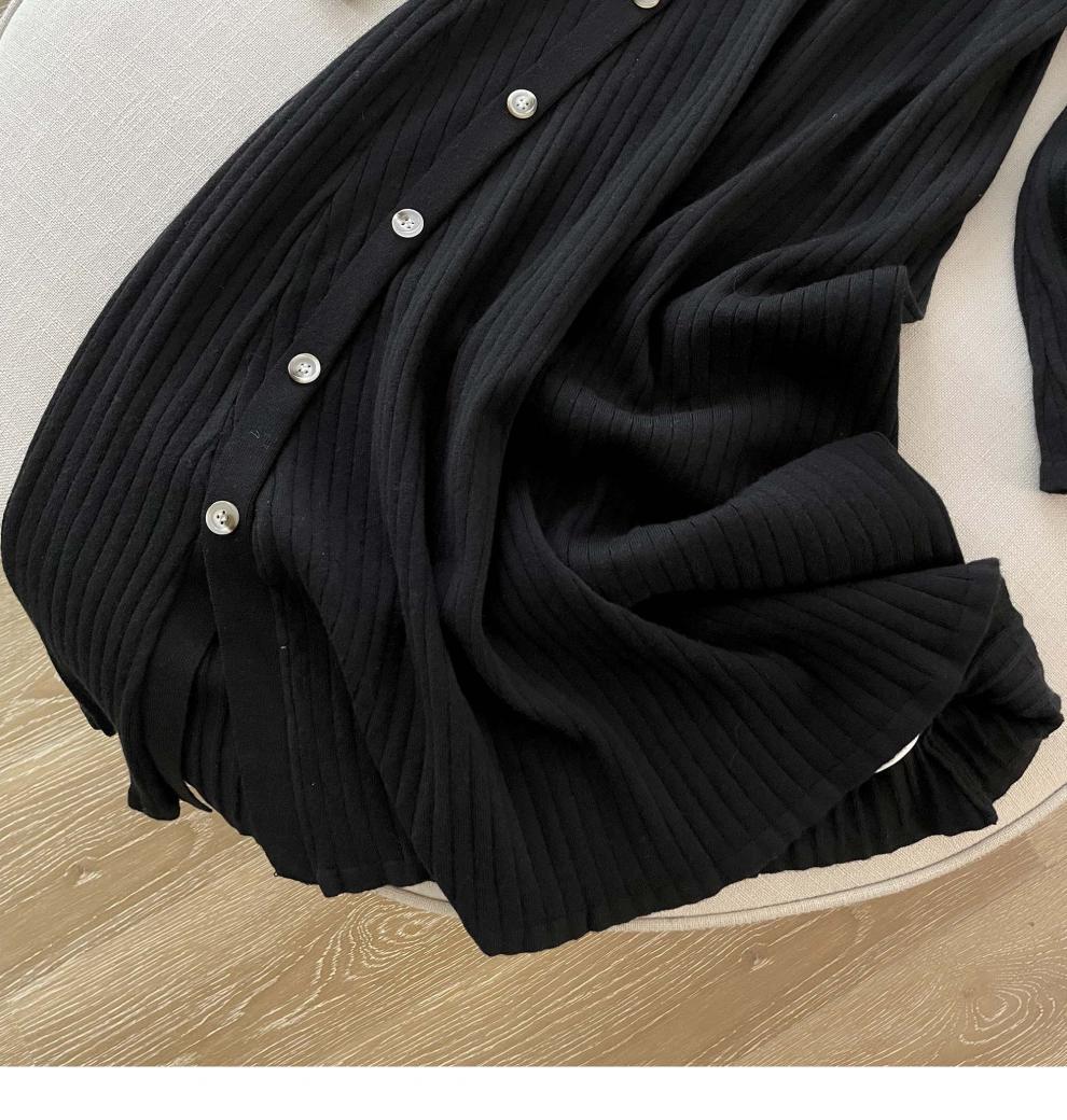 Cross-border French Style Chanel Style Knitted Skirt with Trumpet Sleeve Elegant Women's New Slim-fit Small Lapel Knitted dress - Cozy & Co. Market
