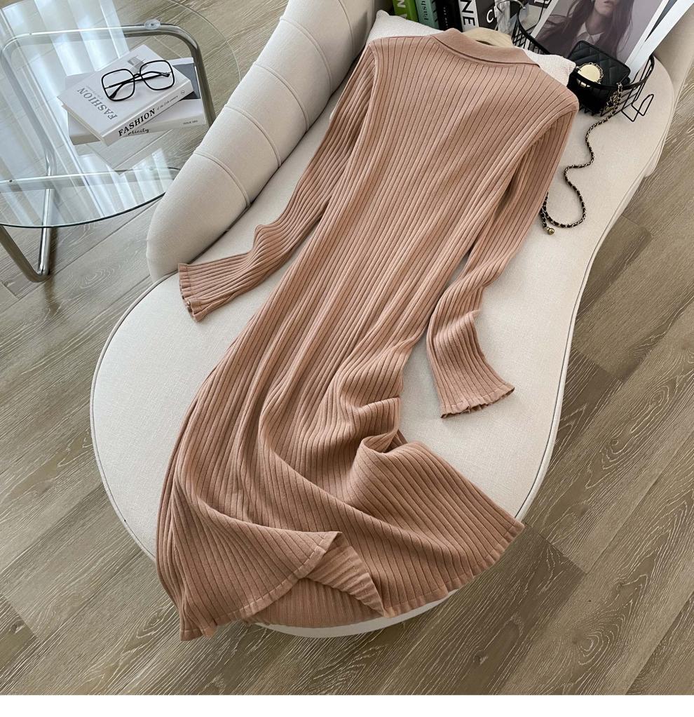 Cross-border French Style Chanel Style Knitted Skirt with Trumpet Sleeve Elegant Women's New Slim-fit Small Lapel Knitted dress - Cozy & Co. Market