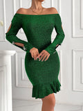Cross-border Women's New Slim-fit Hip Skirt Long-sleeved Shoulder Sexy Dress Skirt Amazon dress - Cozy & Co. Market