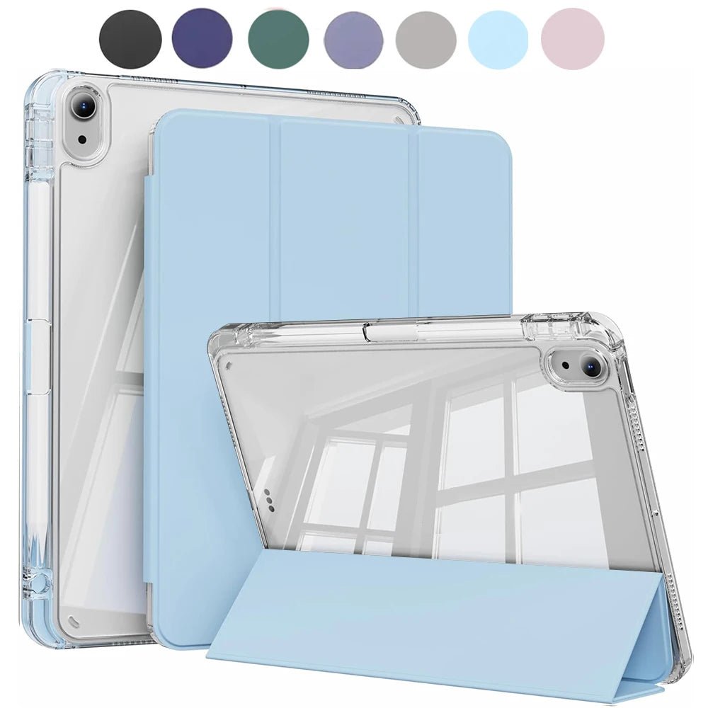 Crystal Clear Case For iPad 5 6 7 8 9 10 11 Air 11 13 inch /Mini 6th 7th gen /Pro 11 12.9 (3rd/4th/5th/6th gen) with pen holder - Cozy & Co. Market