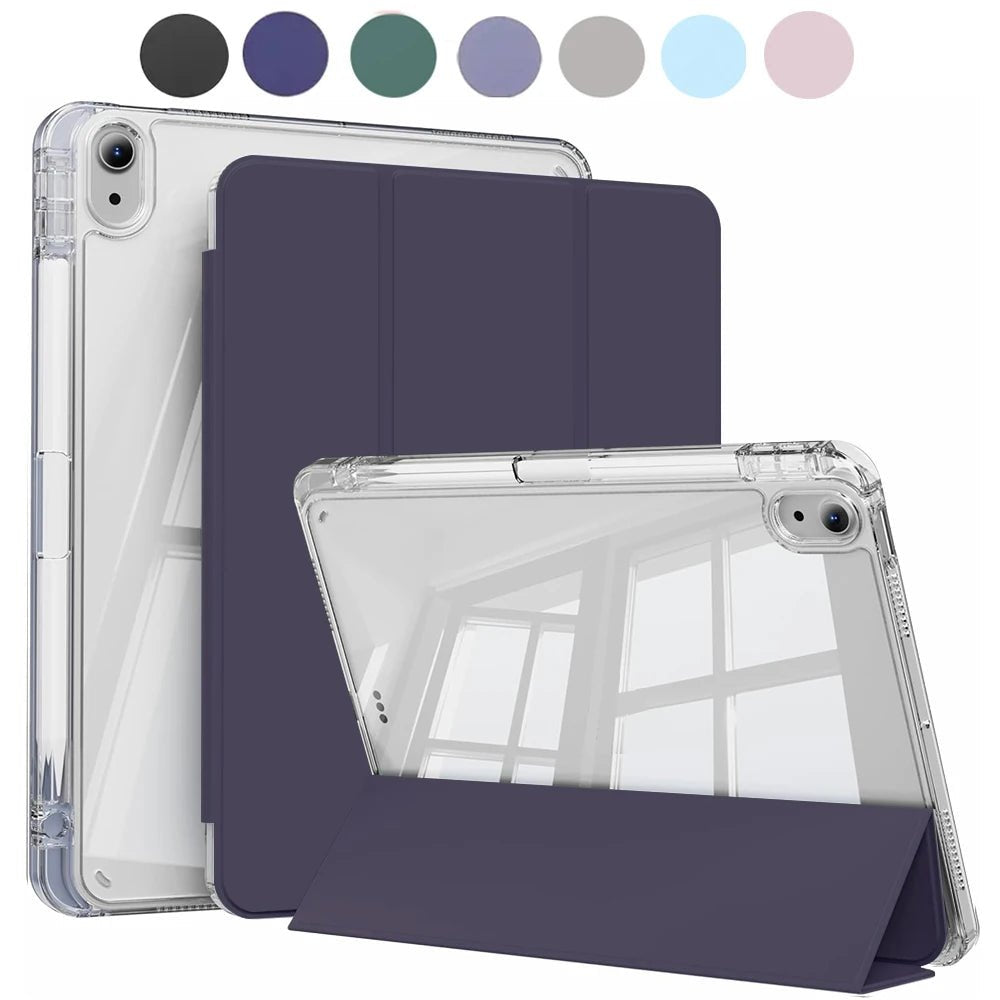Crystal Clear Case For iPad 5 6 7 8 9 10 11 Air 11 13 inch /Mini 6th 7th gen /Pro 11 12.9 (3rd/4th/5th/6th gen) with pen holder - Cozy & Co. Market