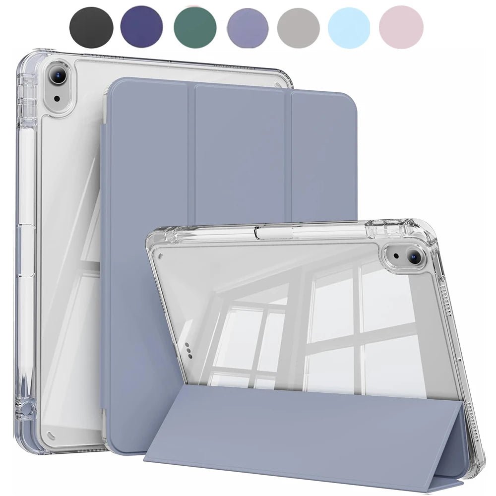 Crystal Clear Case For iPad 5 6 7 8 9 10 11 Air 11 13 inch /Mini 6th 7th gen /Pro 11 12.9 (3rd/4th/5th/6th gen) with pen holder - Cozy & Co. Market