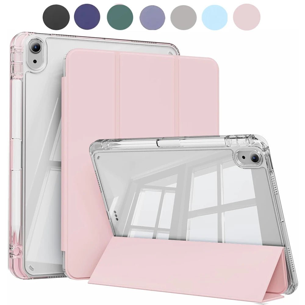 Crystal Clear Case For iPad 5 6 7 8 9 10 11 Air 11 13 inch /Mini 6th 7th gen /Pro 11 12.9 (3rd/4th/5th/6th gen) with pen holder - Cozy & Co. Market