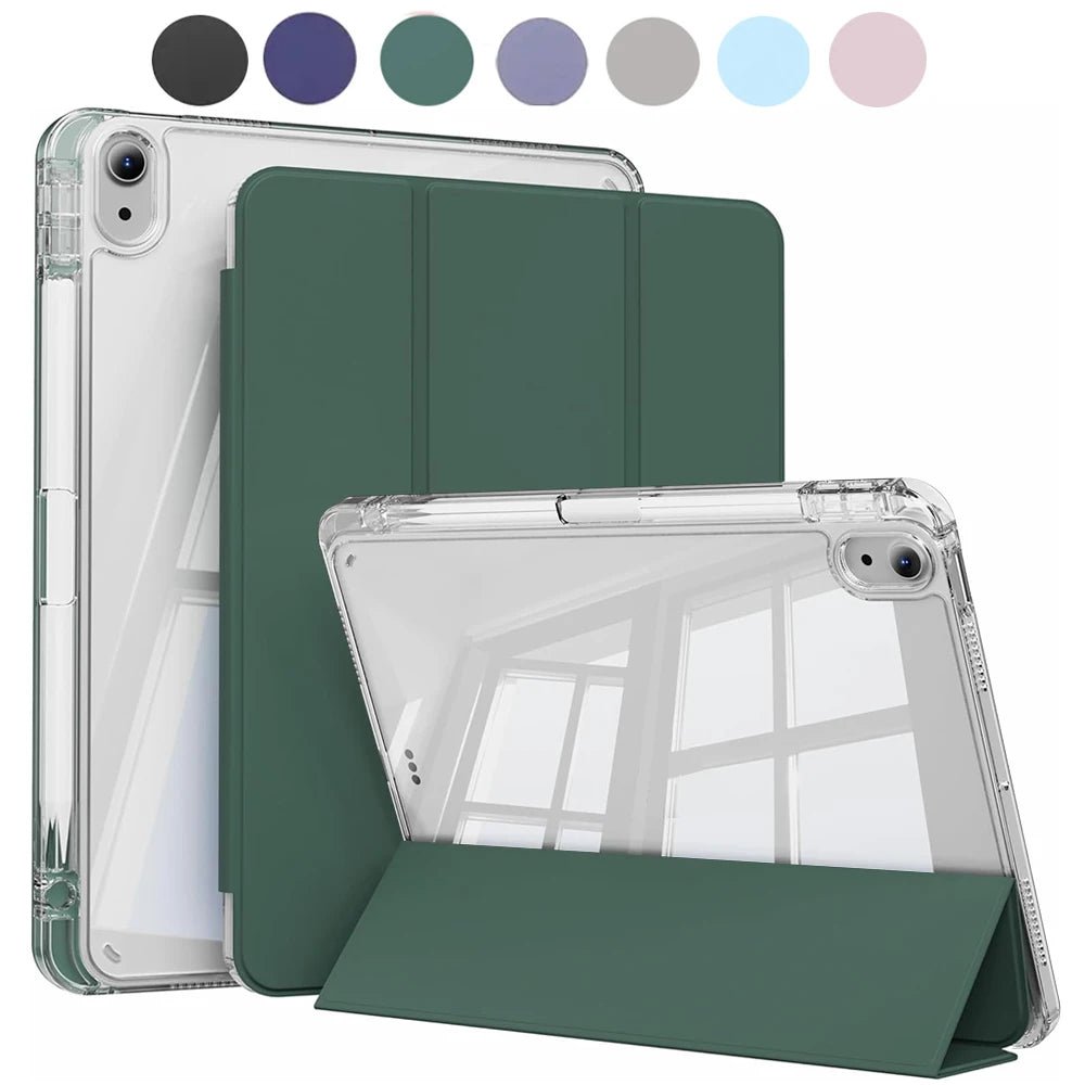 Crystal Clear Case For iPad 5 6 7 8 9 10 11 Air 11 13 inch /Mini 6th 7th gen /Pro 11 12.9 (3rd/4th/5th/6th gen) with pen holder - Cozy & Co. Market