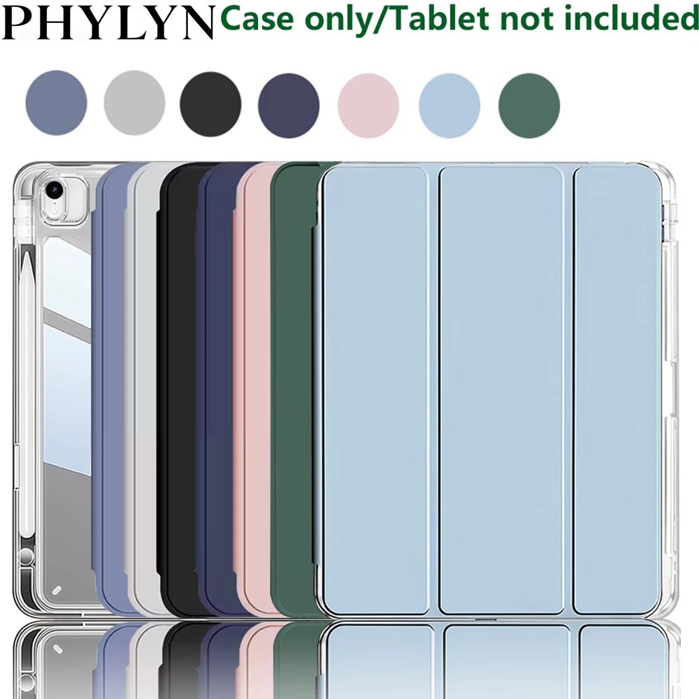 Crystal Clear Case For iPad 5 6 7 8 9 10 11 Air 11 13 inch /Mini 6th 7th gen /Pro 11 12.9 (3rd/4th/5th/6th gen) with pen holder - Cozy & Co. Market