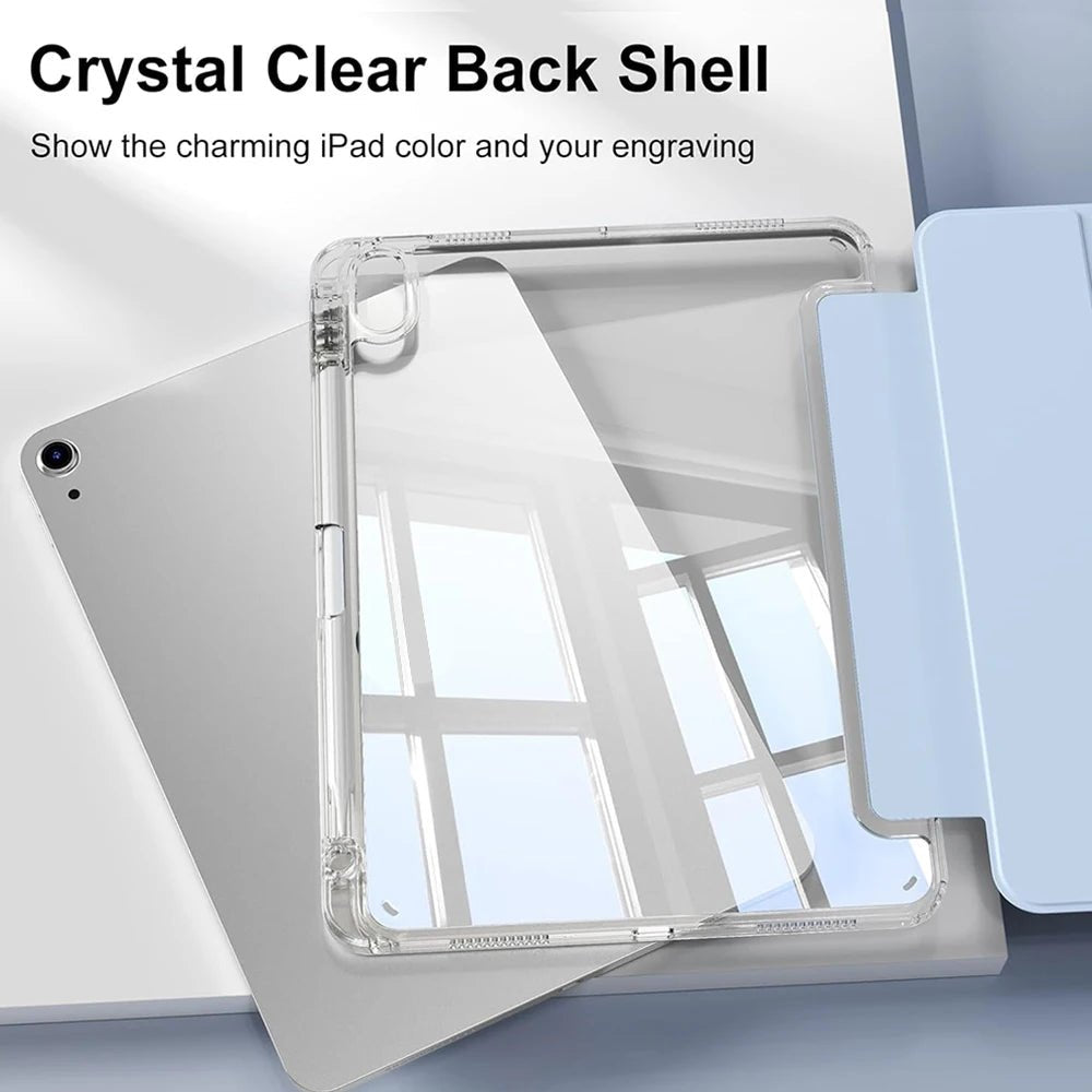 Crystal Clear Case For iPad 5 6 7 8 9 10 11 Air 11 13 inch /Mini 6th 7th gen /Pro 11 12.9 (3rd/4th/5th/6th gen) with pen holder - Cozy & Co. Market