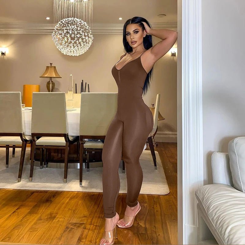 Custom Womens Hot Mom Solid Color Yoga Sports Jumpsuit Women Waist Restraint Leggings - Cozy & Co. Market