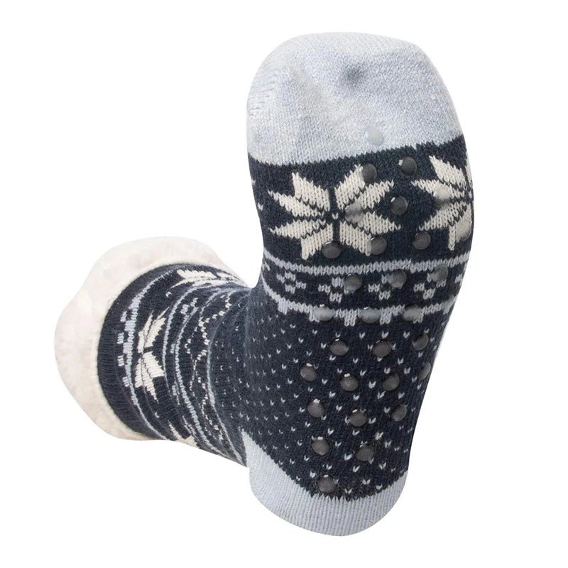 Customizable Thermal Sherpa Dress Socks Winter Warm Fuzzy Anti-Slip Crew Length Knitted Fleece Lined Floor Slippers - Cozy & Co. Market