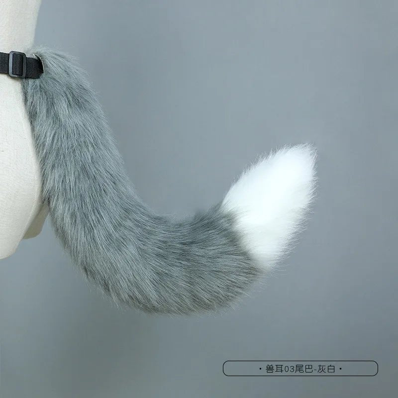 Customized Handmade Plush Simulation Fursuit Animal Tail for Women Halloween Tail Cosplay Accessories - Cozy & Co. Market