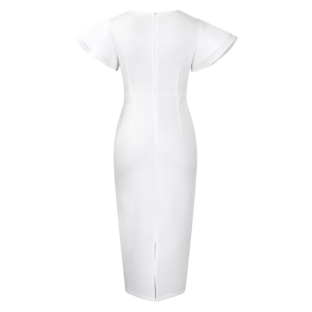 D3310 New Cross-border Amazon European and American Fashion Elegant Ruffled Solid Color Hip African dress - Cozy & Co. Market