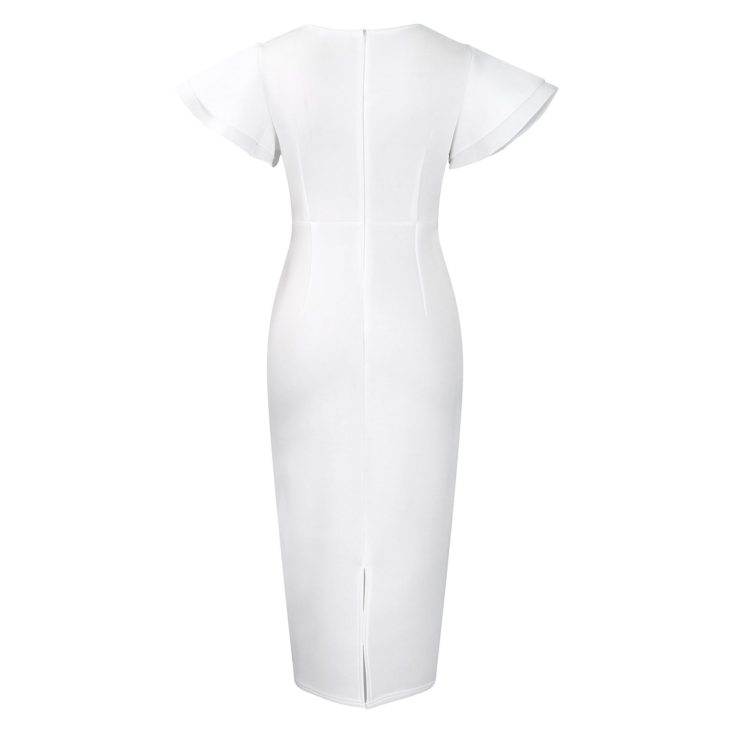 D3310 New Cross-border Amazon European and American Fashion Elegant Ruffled Solid Color Hip African dress - Cozy & Co. Market