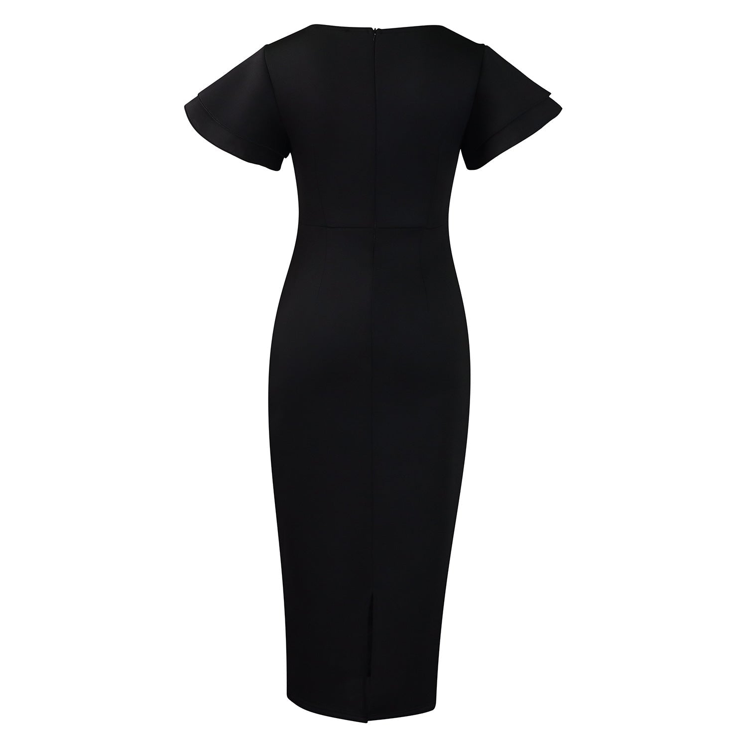 D3310 New Cross-border Amazon European and American Fashion Elegant Ruffled Solid Color Hip African dress - Cozy & Co. Market