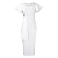 D3310 New Cross-border Amazon European and American Fashion Elegant Ruffled Solid Color Hip African dress - Cozy & Co. Market
