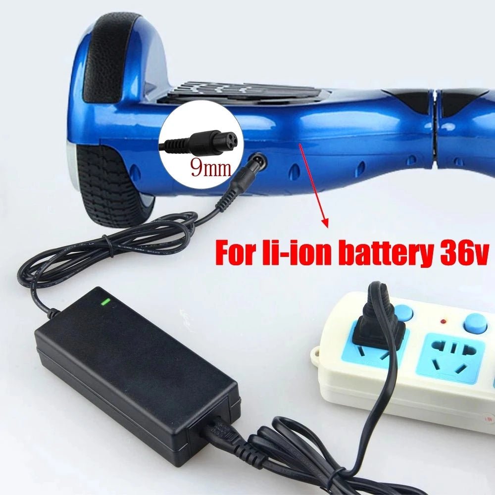 DC42V 2A Universal Lithium Battery Charger Output 9mm 3 Pins For 36V Hoverboard Self-Balancing 100-240V AC Charge EU US Plug - Cozy & Co. Market