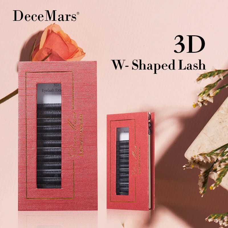 DeceMars 3D W-Shaped Eyelashes Extensions 3 Tip C/D Curl High Quality Idividual Lash - Cozy & Co. Market
