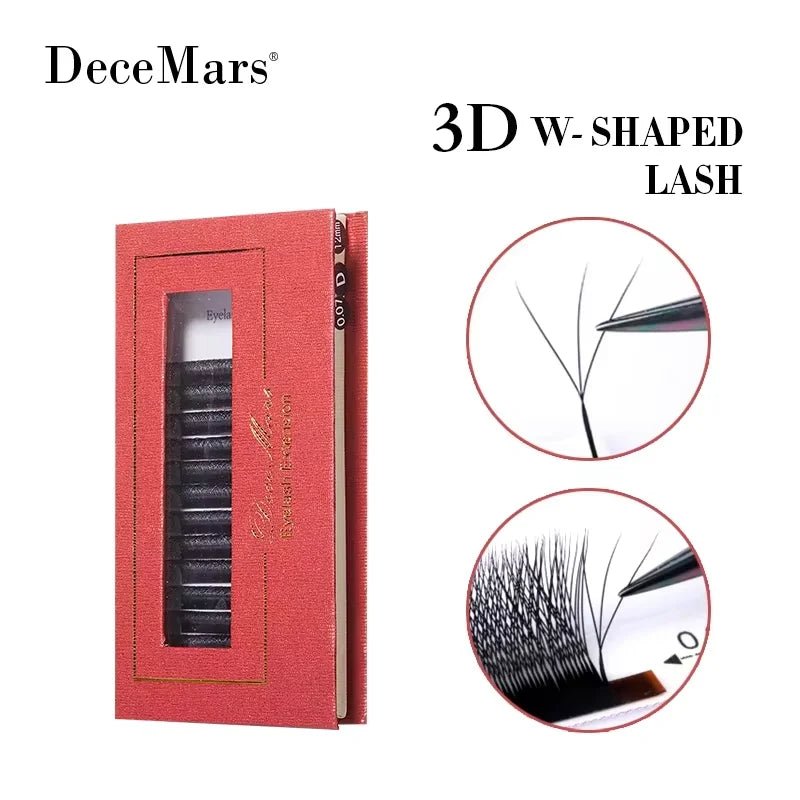 DeceMars 3D W-Shaped Eyelashes Extensions 3 Tip C/D Curl High Quality Idividual Lash - Cozy & Co. Market