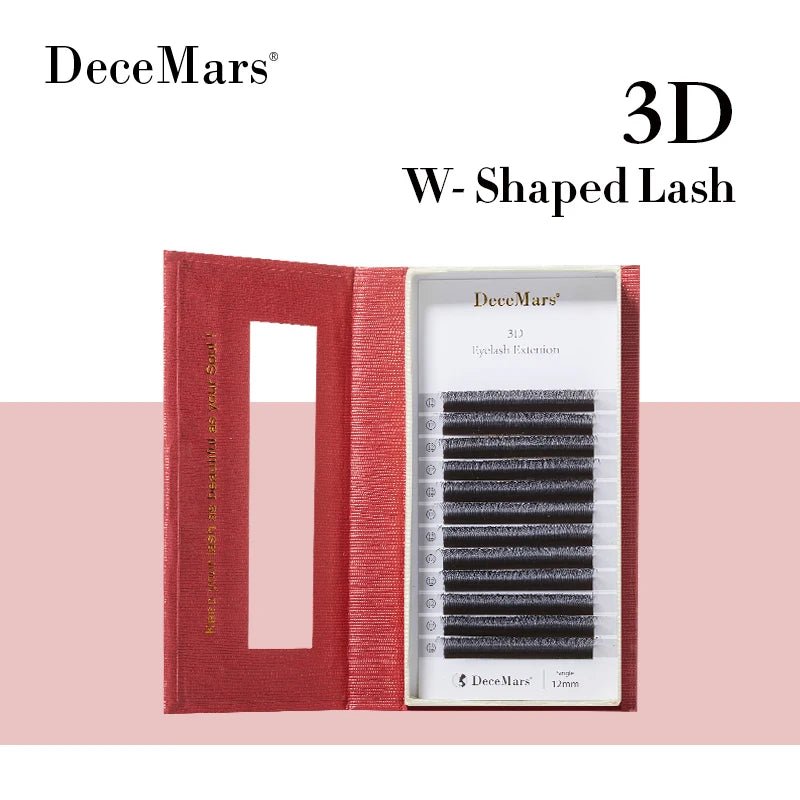 DeceMars 3D W-Shaped Eyelashes Extensions 3 Tip C/D Curl High Quality Idividual Lash - Cozy & Co. Market