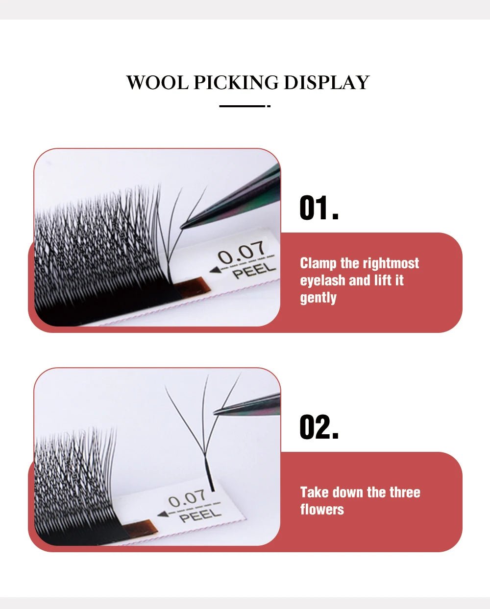 DeceMars 3D W-Shaped Eyelashes Extensions 3 Tip C/D Curl High Quality Idividual Lash - Cozy & Co. Market
