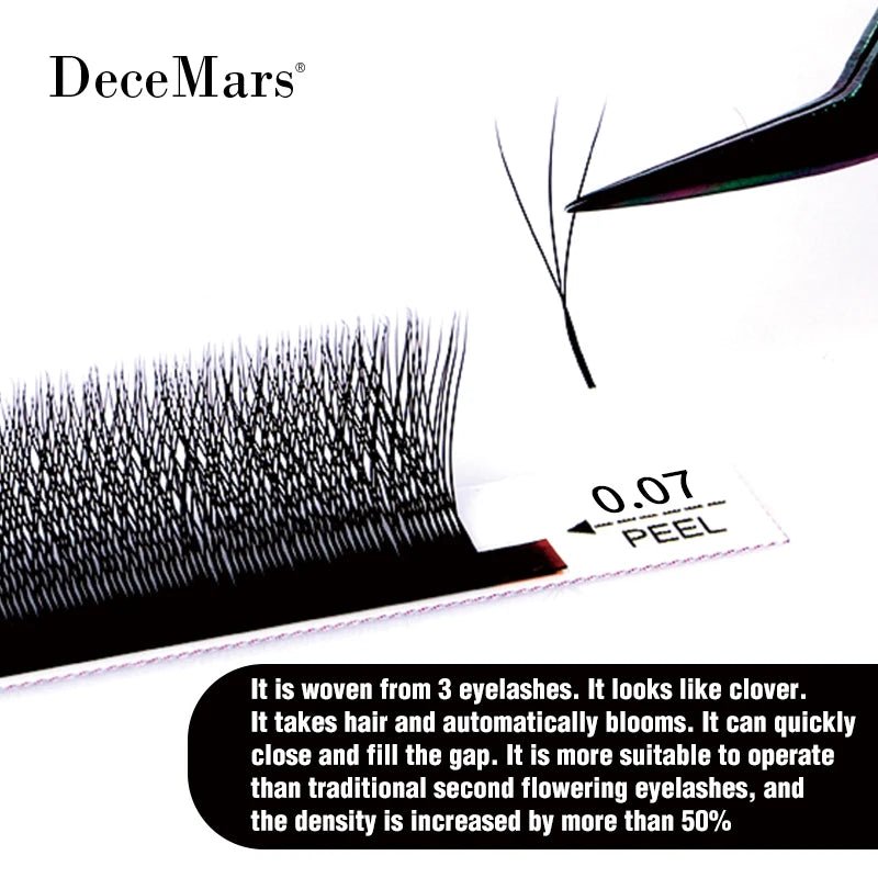 DeceMars 3D W-Shaped Eyelashes Extensions 3 Tip C/D Curl High Quality Idividual Lash - Cozy & Co. Market