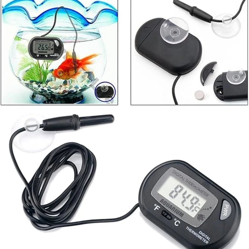 Digital Aquarium Thermometer with Probe Suction Cup Fish Tank Water Electronic Thermometer Measurement Degrees Celsius ℃ - Cozy & Co. Market