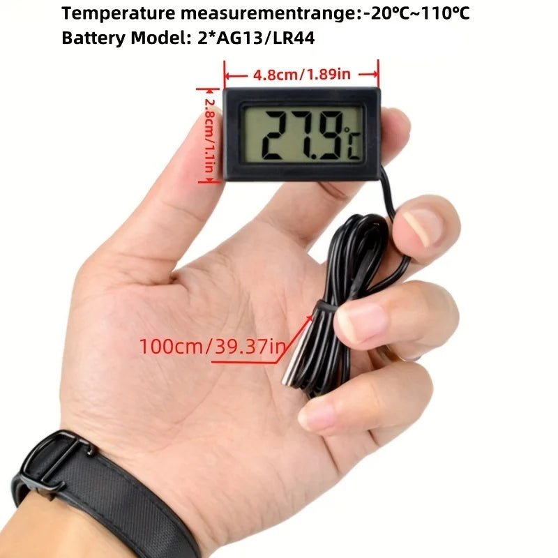 Digital Aquarium Thermometer with Probe Suction Cup Fish Tank Water Electronic Thermometer Measurement Degrees Celsius ℃ - Cozy & Co. Market