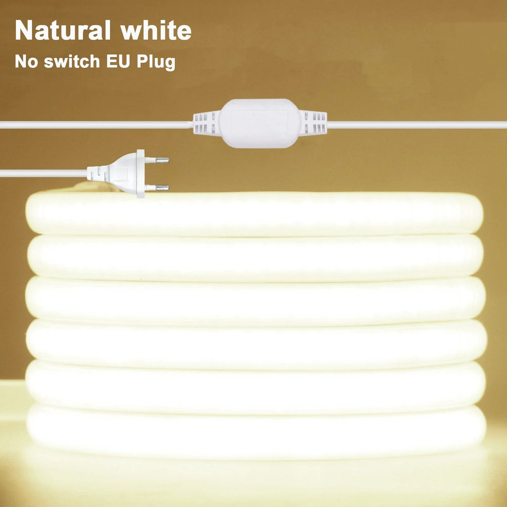 Dimmable Switch 220V COB LED Strip Neon Light Dimmer Power Kit Waterproof 3000K 4000K 6000K 288LED Kitchen Room Decor Flex Lamp - Cozy & Co. Market