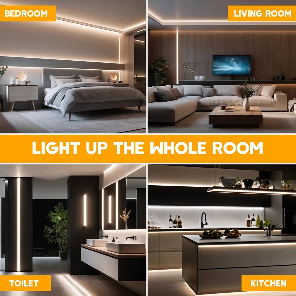 Dimmable Switch 220V COB LED Strip Neon Light Dimmer Power Kit Waterproof 3000K 4000K 6000K 288LED Kitchen Room Decor Flex Lamp - Cozy & Co. Market