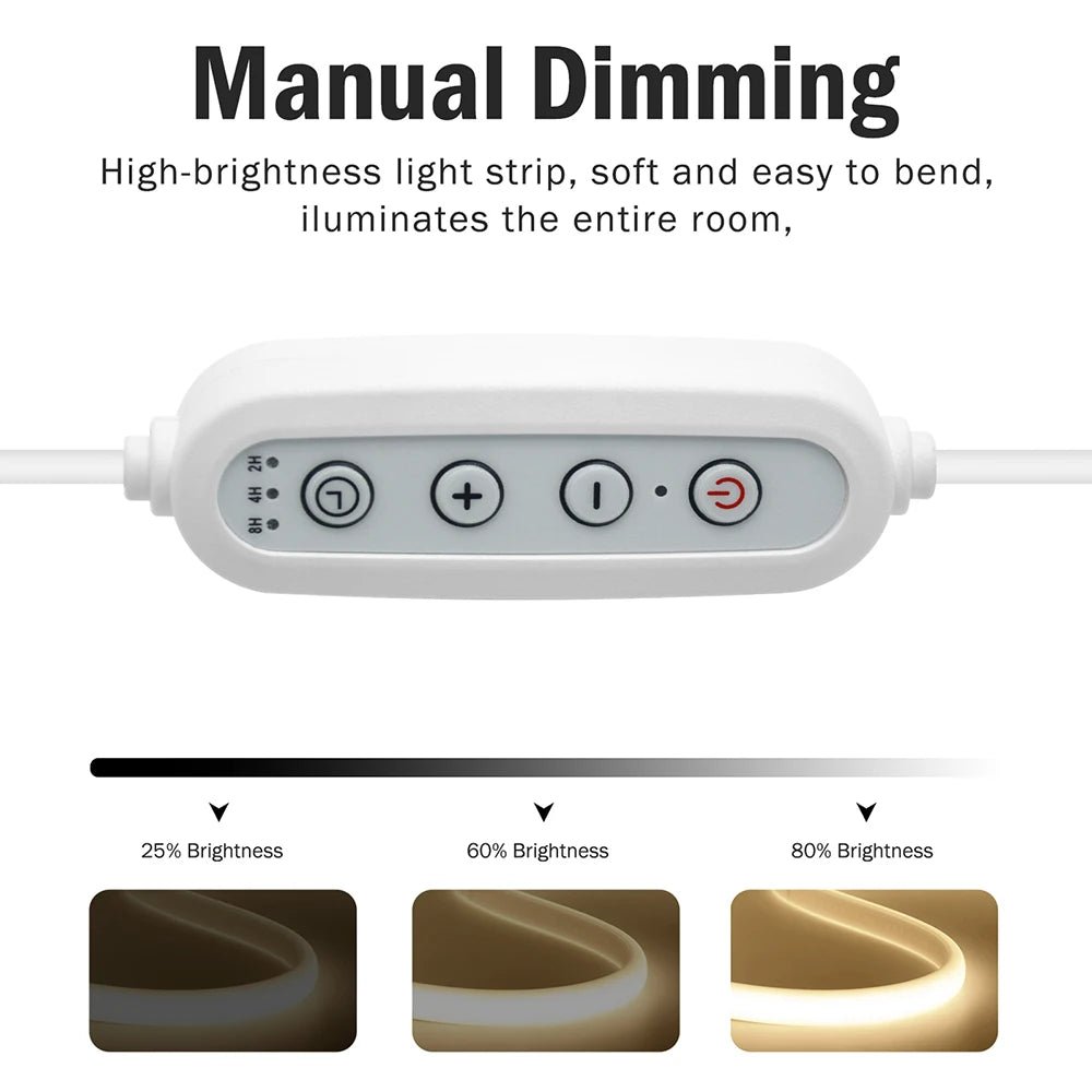 Dimmable Switch 220V COB LED Strip Neon Light Dimmer Power Kit Waterproof 3000K 4000K 6000K 288LED Kitchen Room Decor Flex Lamp - Cozy & Co. Market