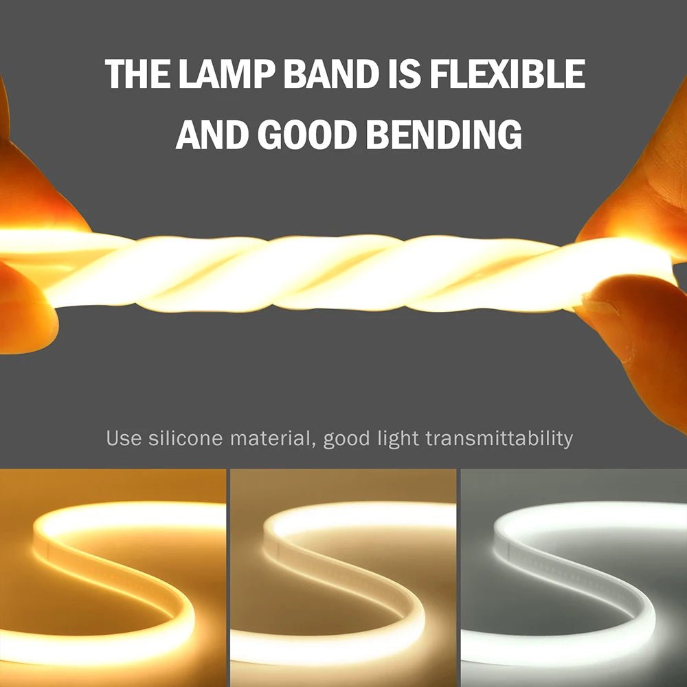 Dimmable Switch 220V COB LED Strip Neon Light Dimmer Power Kit Waterproof 3000K 4000K 6000K 288LED Kitchen Room Decor Flex Lamp - Cozy & Co. Market