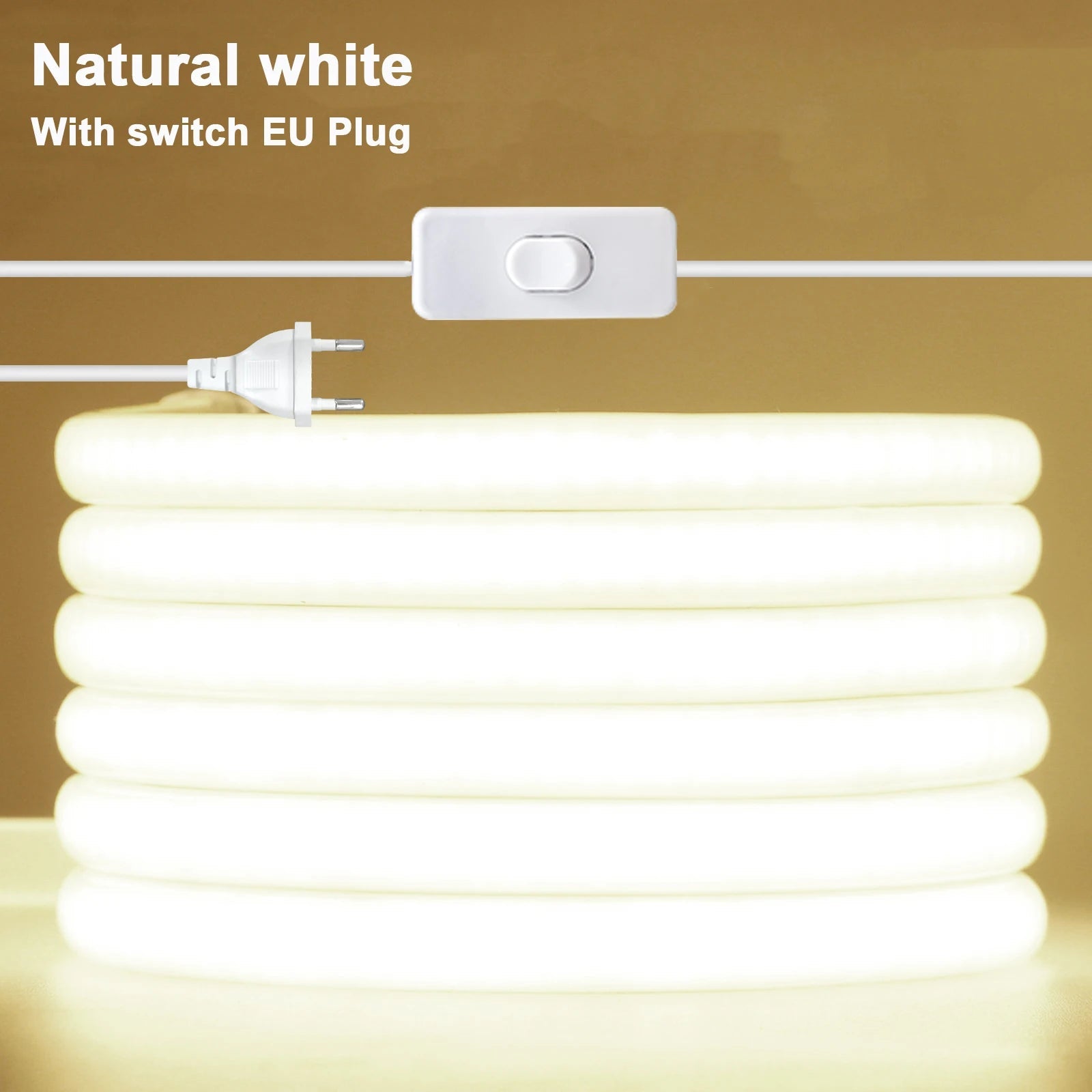 Dimmable Switch 220V COB LED Strip Neon Light Dimmer Power Kit Waterproof 3000K 4000K 6000K 288LED Kitchen Room Decor Flex Lamp - Cozy & Co. Market