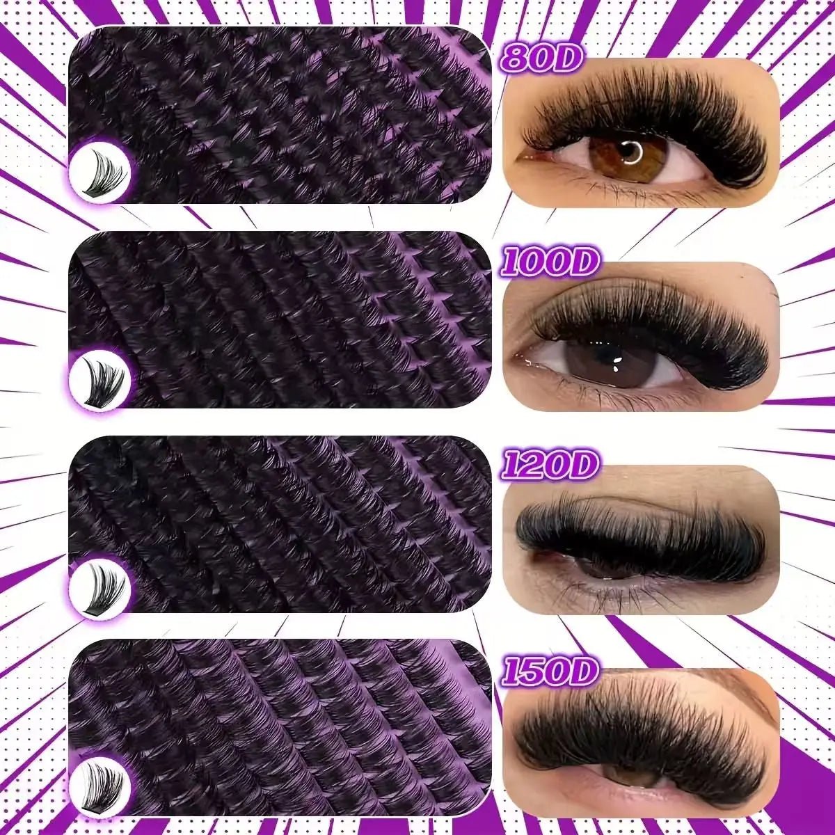 DIY Lash Extension Kit Clusters Individual Eyelashes Kit 9-16mm with Bond and Seal Wispy Natural Mange Lashes - Cozy & Co. Market